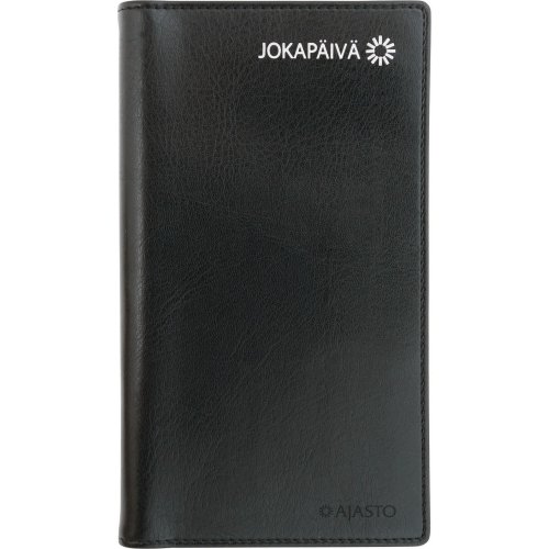 Taskukalenteri 2026 Ajasto jokapäivä musta 85 x 162 mm, hinta 22,56€