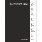 Taskukalenteri 2026 Ajasto unika mini musta 105 x 148mm