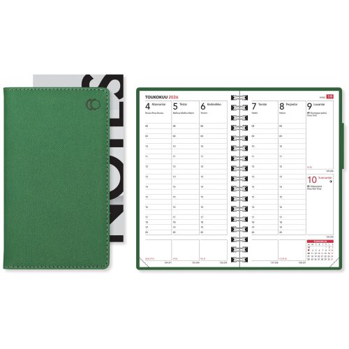 Taskukalenteri 2026 Cc 4226 time vihreä 87 x 153mm, hinta 9,20€