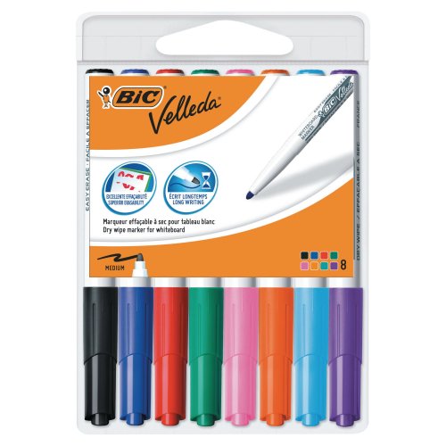 Taulutussi Bic velleda 1741 pyöreä 1,4mm värilajitelma 8kpl, hinta 15,09€