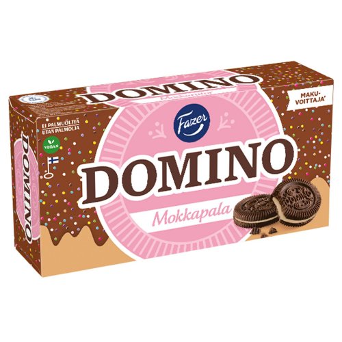 Täytekeksi Fazer domino mokkapala 350g, hinta 6,29€