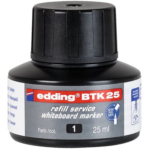 Täyttöväri edding BTK 25 valkotaulukynille musta, hinta 3,72€