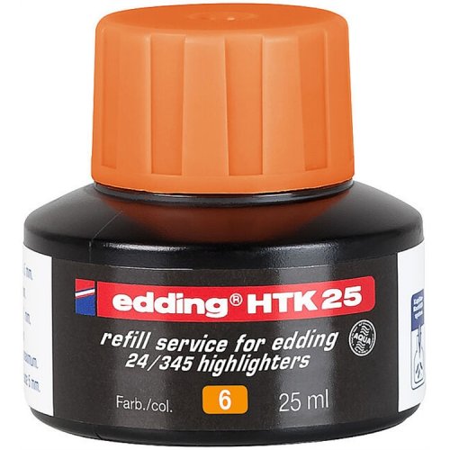 Täyttöväri edding HTK 25 korostuskynille oranssi, hinta 4,51€