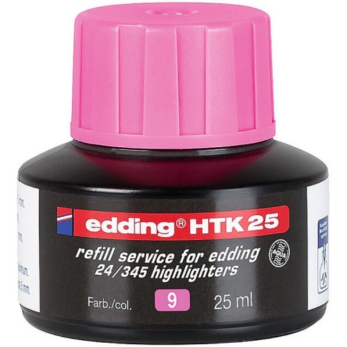 Täyttöväri edding HTK 25 korostuskynille pinkki, hinta 4,51€