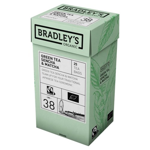 Tee Bradleys Organic Sencha & Matcha 4 x 25 kpl, hinta 31,39€