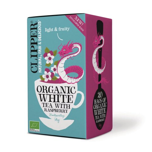 Tee Clipper vadelma valkoinen luomu 20kpl, hinta 5,28€