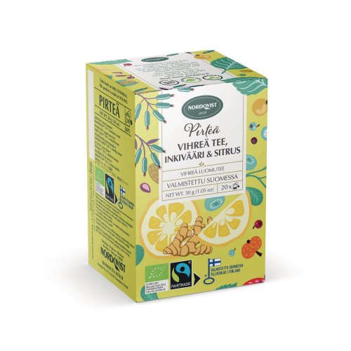 Tee Nordqvist vihreä pirteä luomu 20kpl, hinta 3,45€