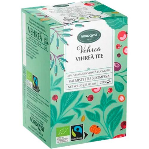 Tee Nordqvist vihreä vehreä luomu 20kpl, hinta 4,12€