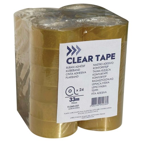Teippi Arws kirkas 19mm x 33m 1 kpl=24 rullaa 24kpl, hinta 18,45€