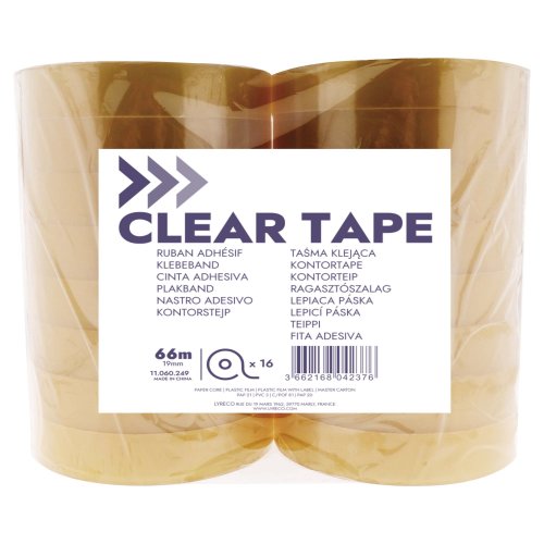 Teippi Kirkas 19mm x 66m 1 kpl=16 rullaa 16kpl, hinta 22,73€