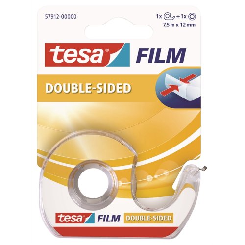 Teippi tesafilm kaksipuolinen 12 mm x 7,5 m + katkoja, hinta 2,77€