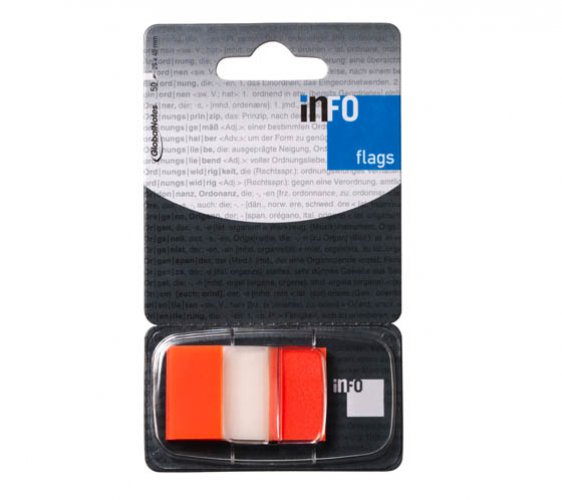 Teippimerkki Info 25,4 x 43,2 mm oranssi /50, hinta 1,14€