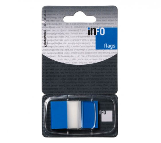 Teippimerkki Info 25,4 x 43,2 mm sininen /50, hinta 1,14€