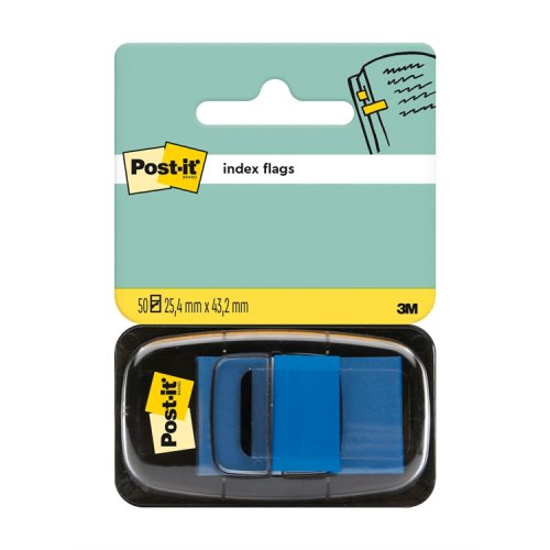 Teippimerkki Post-it Index 25,4 x 43,2 mm sininen /50, hinta 3,49€