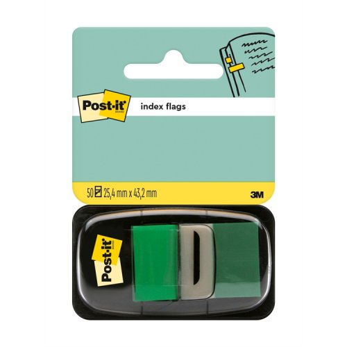 Teippimerkki Post-it Index 25,4 x 43,2 mm vihreä /50, hinta 3,49€