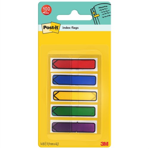 Teippimerkki Post-it Index nuoli 11,9 x 43,2 mm värilaj /100, hinta 5,86€