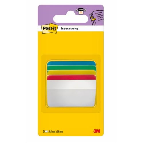 Teippimerkki Post-it Index Strong 38x51mm värilajitelma /24, hinta 15,85€