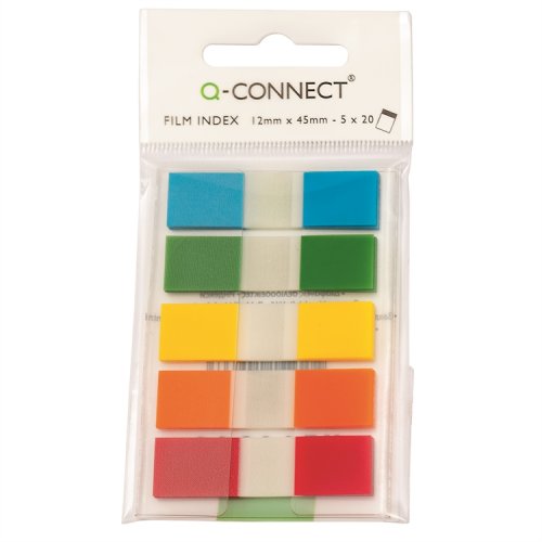 Teippimerkki Q-CONNECT 12 x 45 mm värilajitelma /5x20, hinta 1,08€