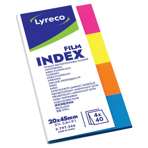 Teippimerkkilajitelma Lyreco 20 x 45 mm muovinen, hinta 2,67€