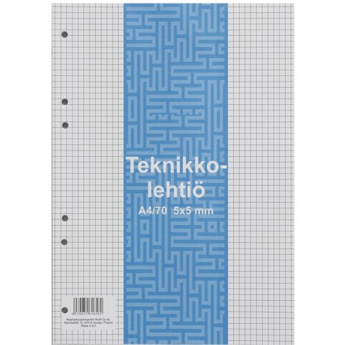 Teknikkolehtiö A4/70 5X5 liimaselkä, hinta 1,41€