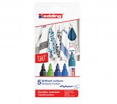 Tekstiilikynä Edding 4500 värilajitelma kylmät sävyt 5 kpl