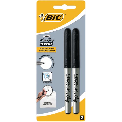 Tekstiilitussi Bic permanettitussi musta 2kpl, hinta 8,71€