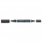 Teollisuusmerkintäkynä Staedtler 348-9 gp kaksipäinen pyöreä 0,6/1,5mm musta