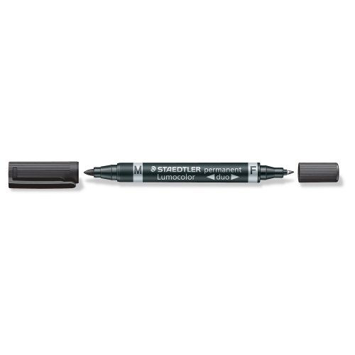 Teollisuusmerkintäkynä Staedtler 348-9 gp kaksipäinen pyöreä 0,6/1,5mm musta, hinta 2,98€
