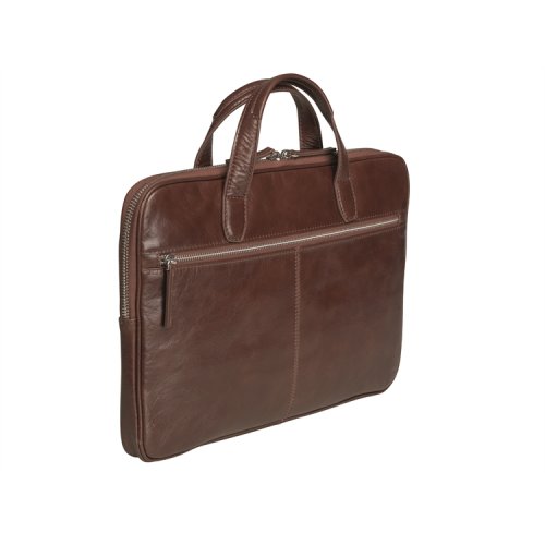 Tietokonelaukku Pierre Slim 14 nahka ruskea, hinta 85,27€