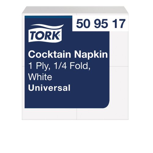 Tork 509517 cocktail-/kahviliina valkoinen 500kpl, hinta 16,82€