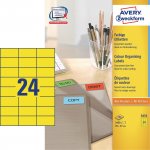 Tulostustarra Avery 3451 70 x 37mm 24-osainen keltainen 2400kpl