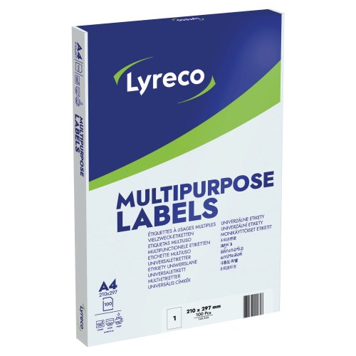 Tulostustarra Lyreco 210 x 297mm 1-osainen 100kpl, hinta 13,46€