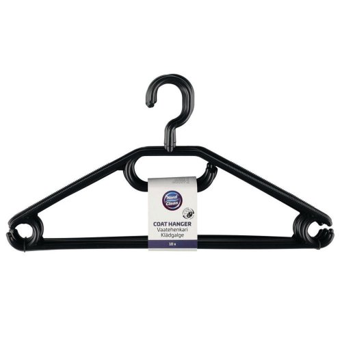 Vaateripustin muovi musta 10kpl, hinta 4,59€