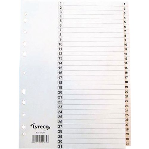 Välilehti 1-31 a4 pp valkoinen, hinta 4,75€