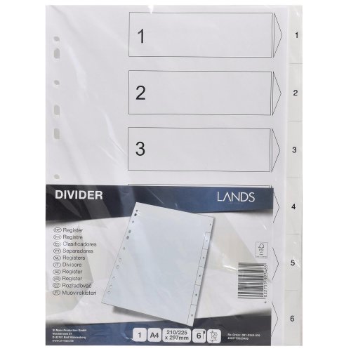 Välilehti 1-6 a4 pp valkoinen, hinta 1,12€