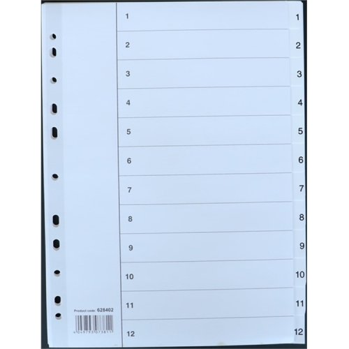 Välilehti Esselte A4 kartonki 12-osainen, hinta 0,77€