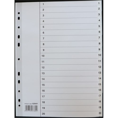 Välilehti Esselte A4 kartonki 20-osainen, hinta 1,17€
