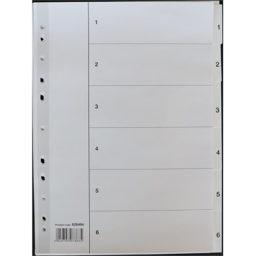 Välilehti Esselte A4 kartonki 6-osainen, hinta 0,52€