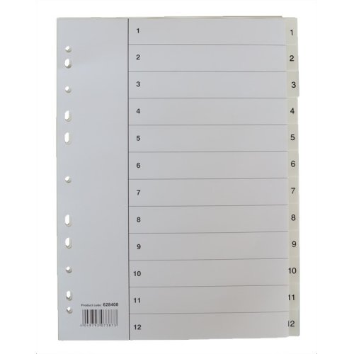 Välilehti Esselte A4 muovi 12-osainen, hinta 1,22€