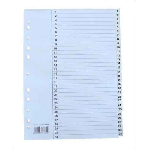 Välilehti Esselte A4 muovi 31-osainen, hinta 2,71€