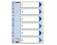 Välilehti Esselte A4 muovi 6-osainen