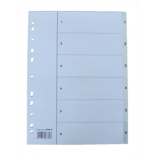 Välilehti Esselte A4 muovi 6-osainen, hinta 0,72€