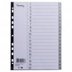 Välilehti Lyreco 20-osainen pp a4, harmaa