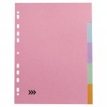 Välilehti Lyreco budget 5-osainen a4 160g kartonki pastelli