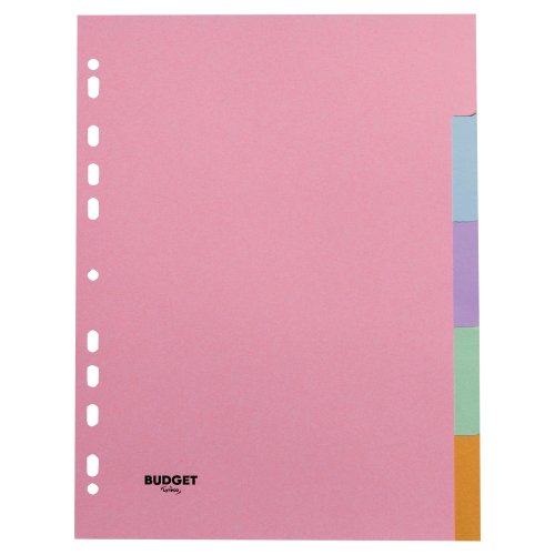 Välilehti Lyreco budget 5-osainen a4 160g kartonki pastelli edullinen hinta yrityksille. Kestävä, ekologinen ja ympäristöystävällinen materiaali