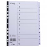 Välilehti Lyreco mylar 1-12 a4 harmaa