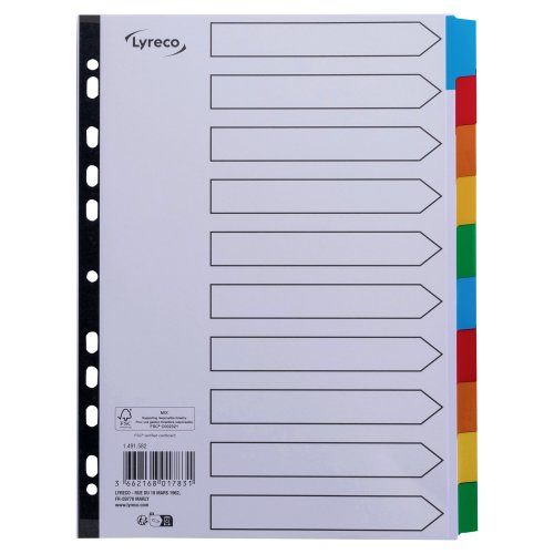Välilehti Lyreco mylar 10-osainen a4 muovikieleke, hinta 2,70€