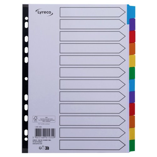 Välilehti Lyreco mylar 12-osainen a4 muovikieleke, hinta 1,67€