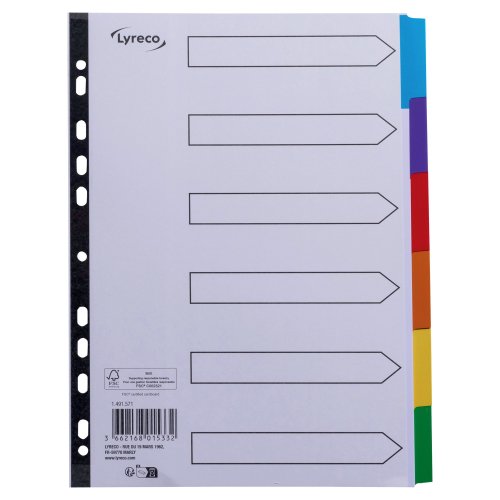 Välilehti Lyreco mylar 6-osainen a4 muovikieleke, hinta 1,14€