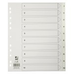 Välilehti Q-CONNECT 1-10 PP ylileveä valkoinen